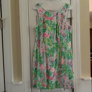 NWT Lilly Pulitzer Mila Shift Dress Seasalt Blue On Parade Size 10